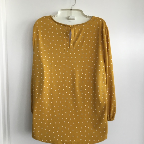 Andrianna Papell Long Sleeved Blouse Yellow Size Medium Like New $26 - Picture 8 of 9